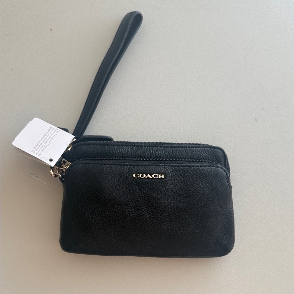 Coach Small Black Leather Wristlet